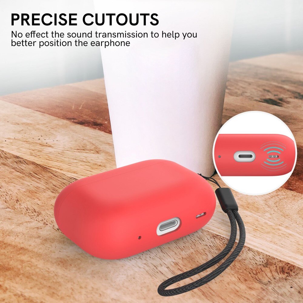 Cover Silicone Handstrap AirPods Pro 2 Rosso