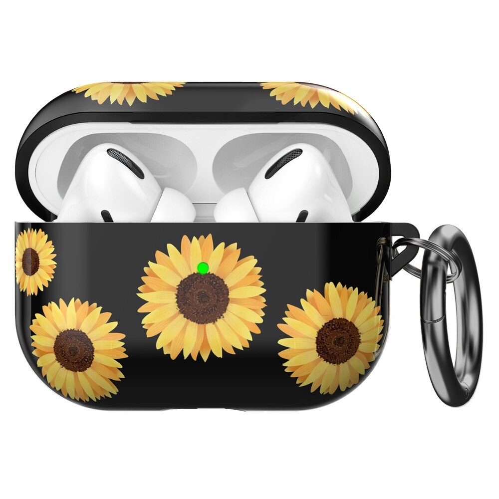 Cover in TPU con moschettone Apple AirPods Pro girasole