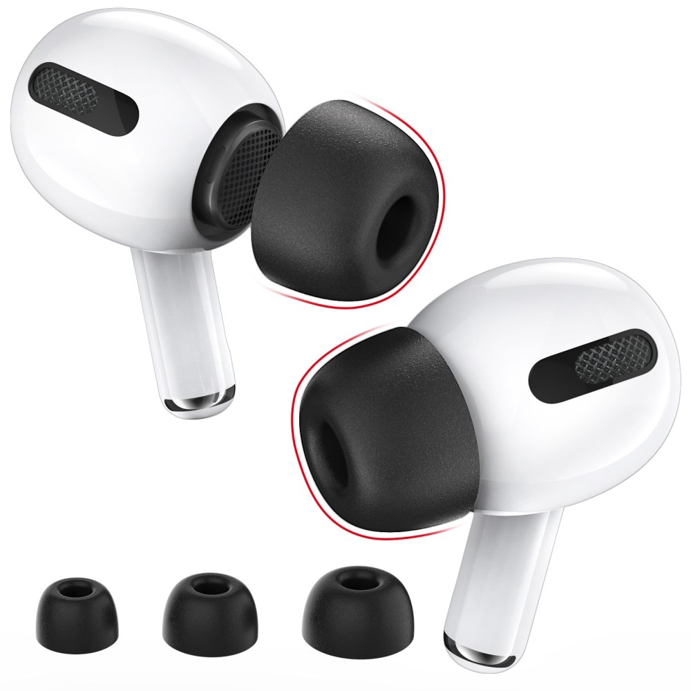 Memory Foam Ear Tips (3-pack) AirPods Pro 1/2 nero