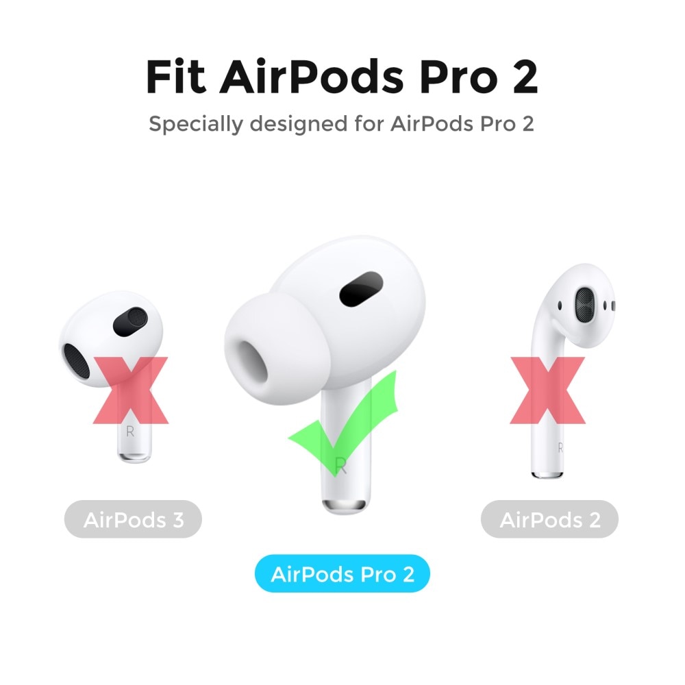 Earpads Silicone AirPods Pro 2 (3 pezzi) nero