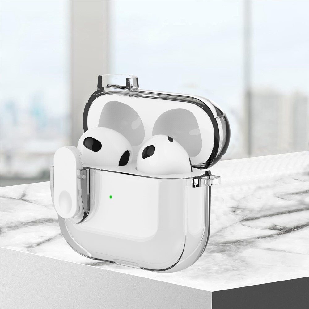 Cover con moschettone e lucchetto AirPods 3 trasparente