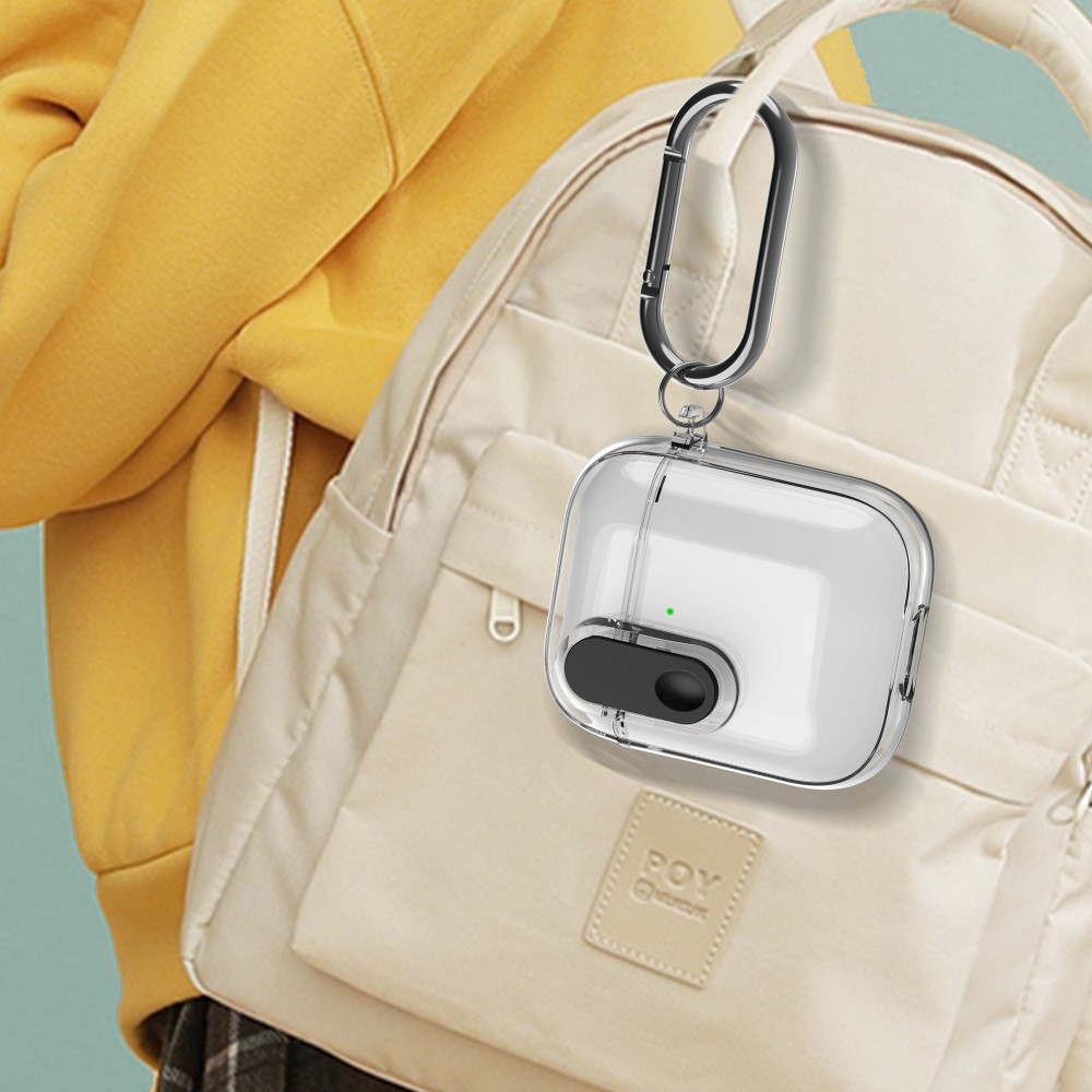 Cover con moschettone e lucchetto Apple AirPods trasparente