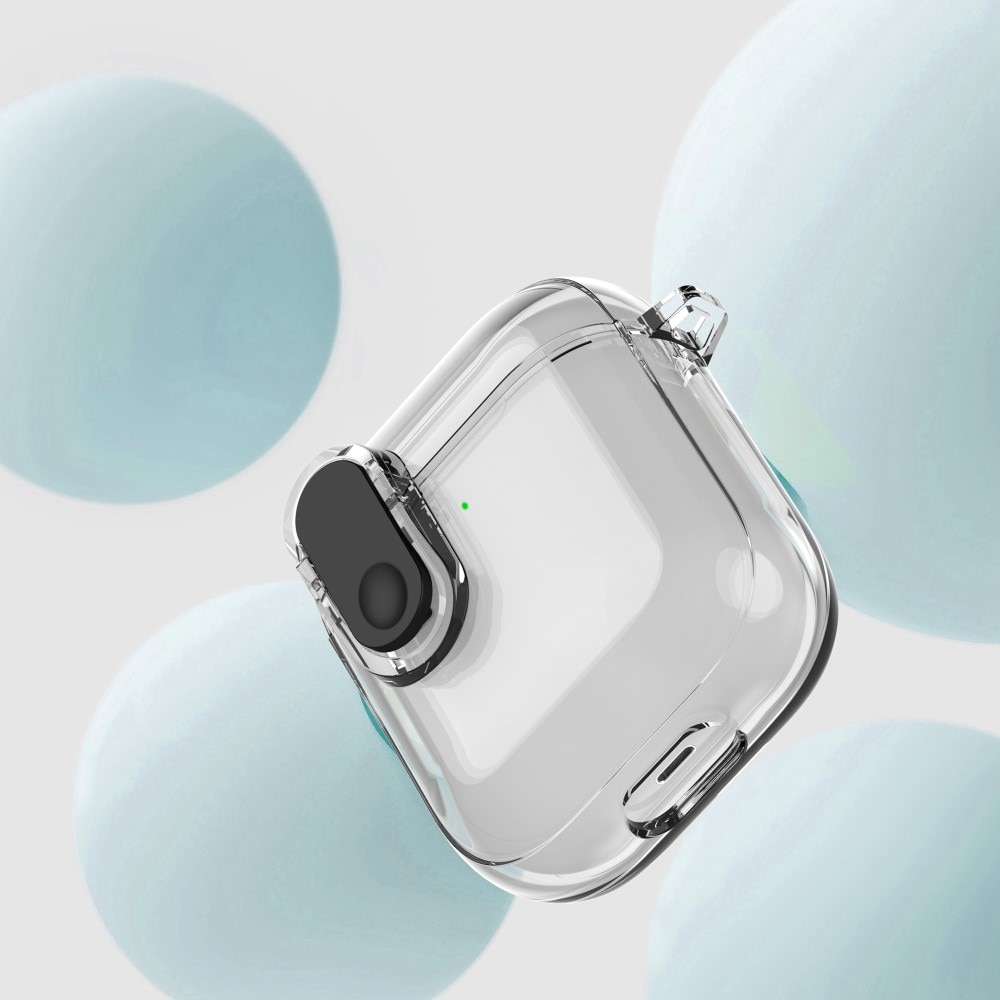 Cover con moschettone e lucchetto Apple AirPods trasparente