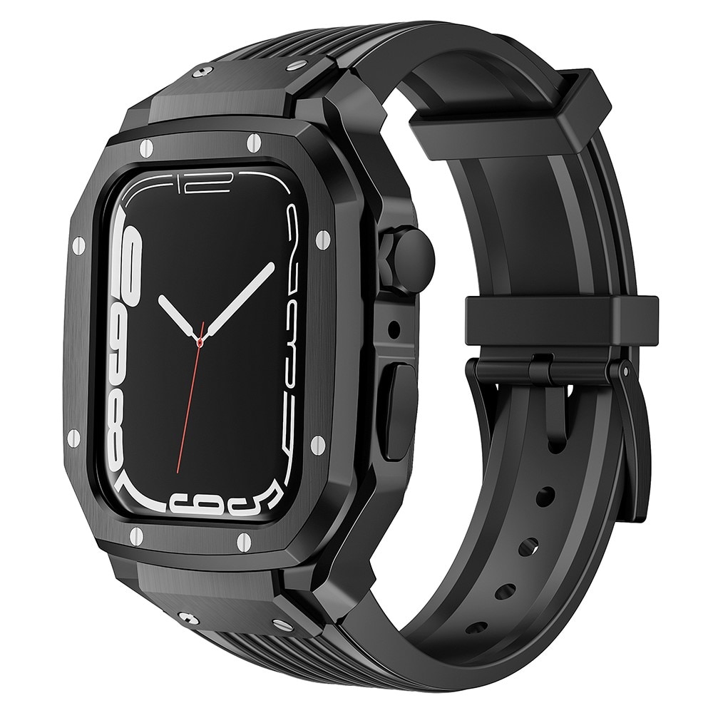 Cinturino con cover in Metallo Avventura Apple Watch 45mm Series 9 nero