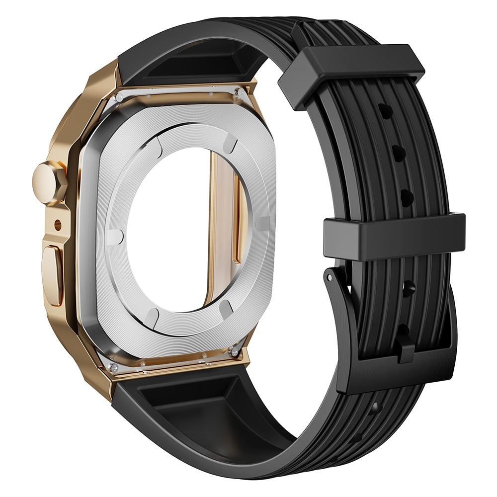 Cinturino con cover in Metallo Avventura Apple Watch SE 44mm nero/oro rosa