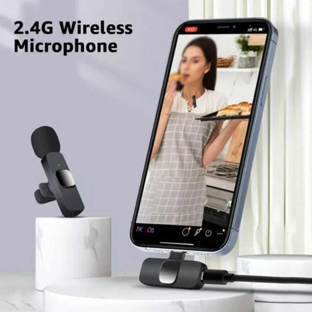 2 microfoni wireless con ricevitore USB-C, nero