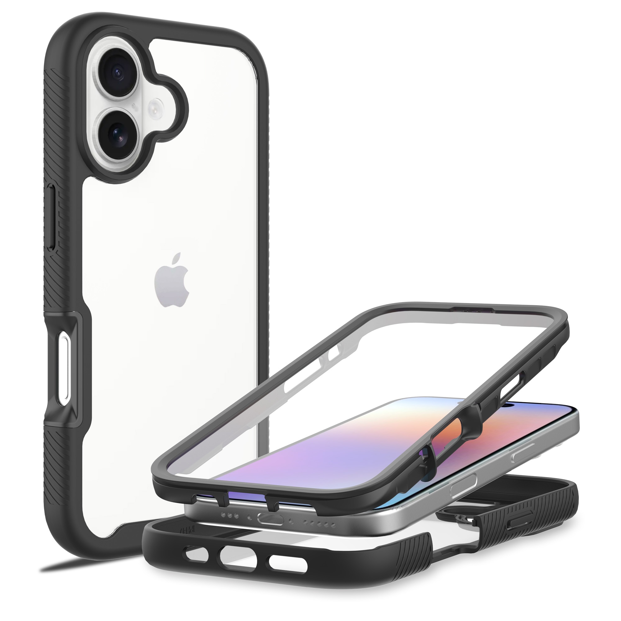 Cover Full Protection iPhone 17 Nero/trasparente