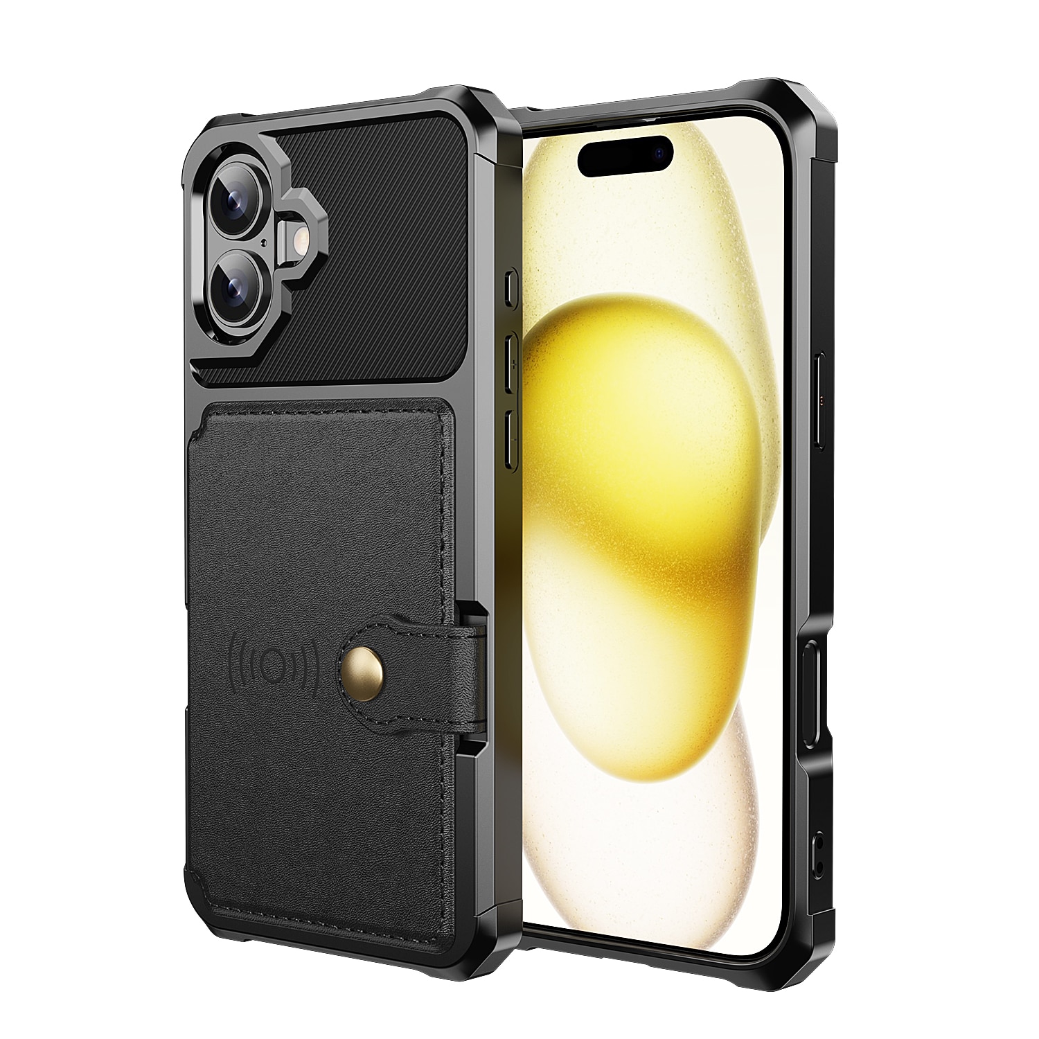 Cover con portacarte Tough Multi-slot iPhone 17 Nero