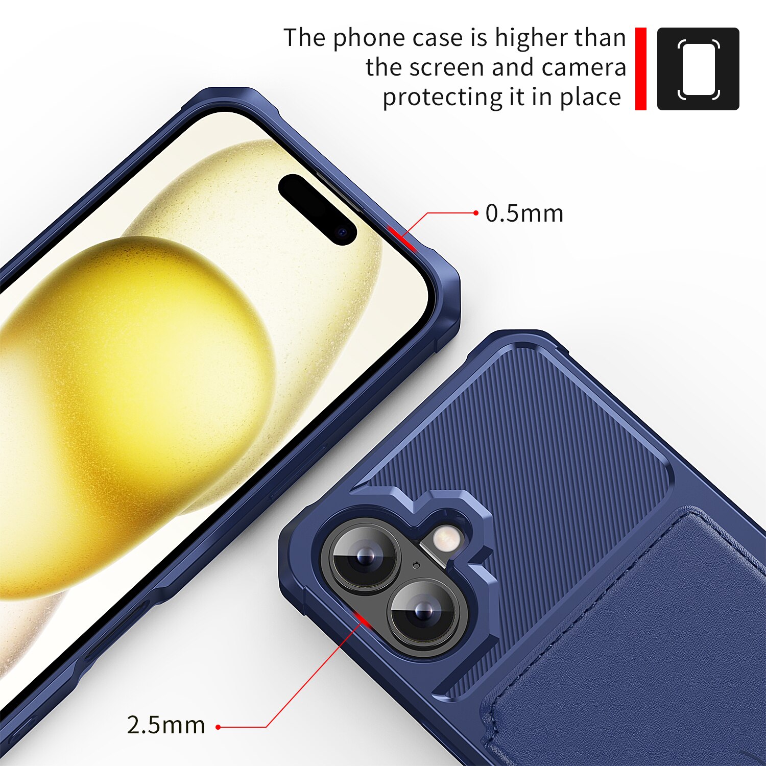 Cover con portacarte Tough Multi-slot iPhone 17 Blu
