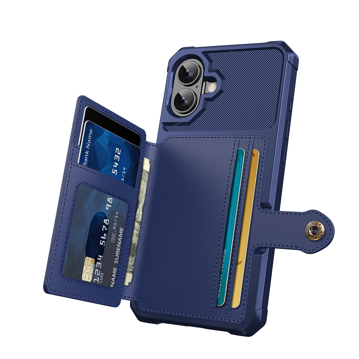 Cover con portacarte Tough Multi-slot iPhone 17 Blu