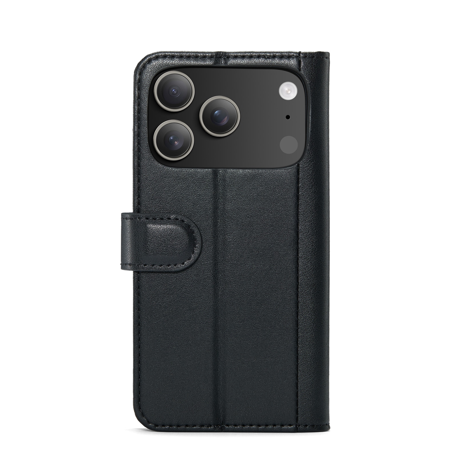 Custodia a portafoglio in vera pelle iPhone 17 Pro Max, Nero