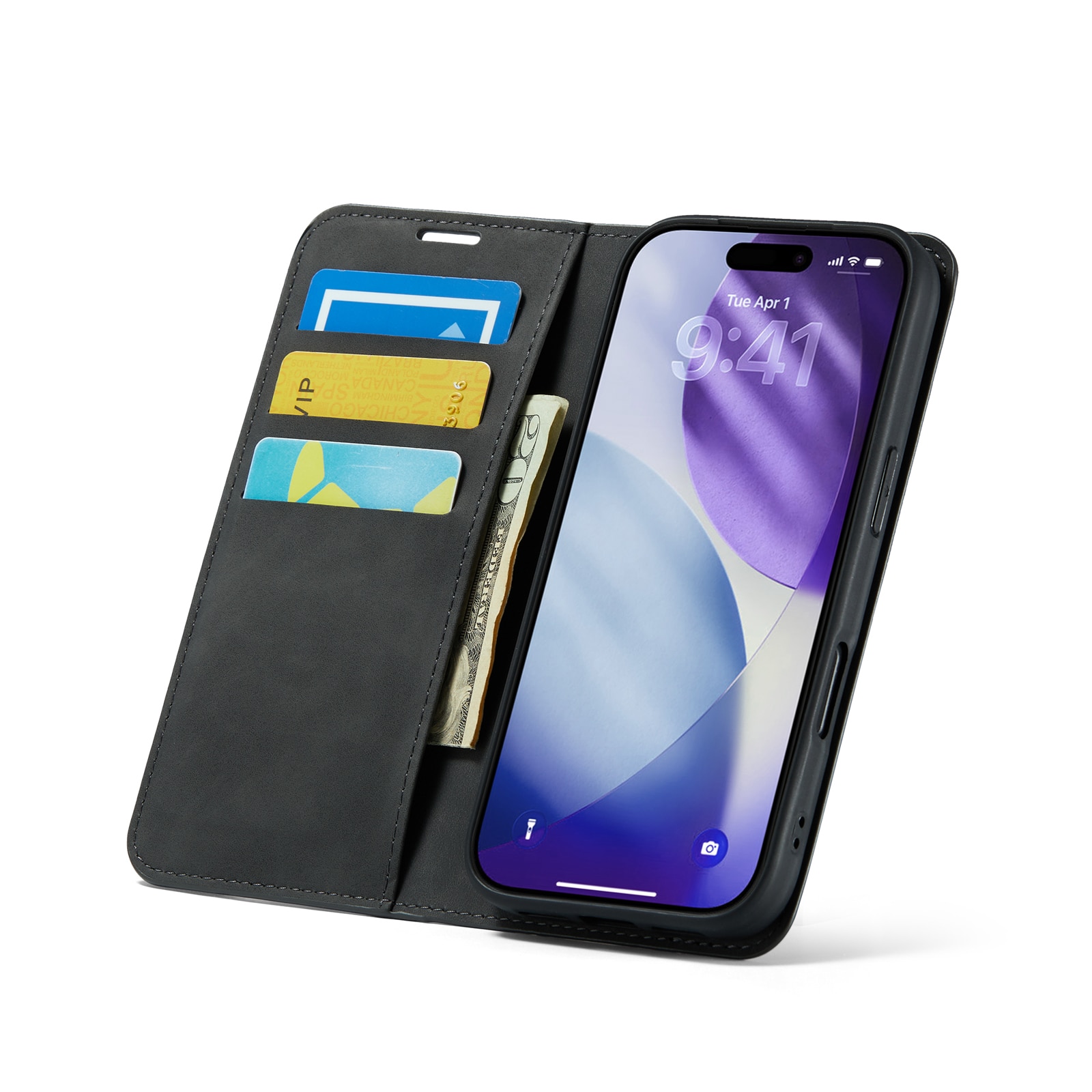 Cover portafoglio sottili iPhone 17 Pro Max Nero