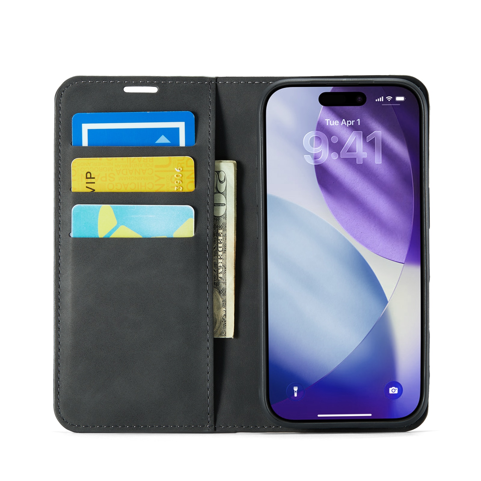 Cover portafoglio sottili iPhone 17 Pro Max Nero