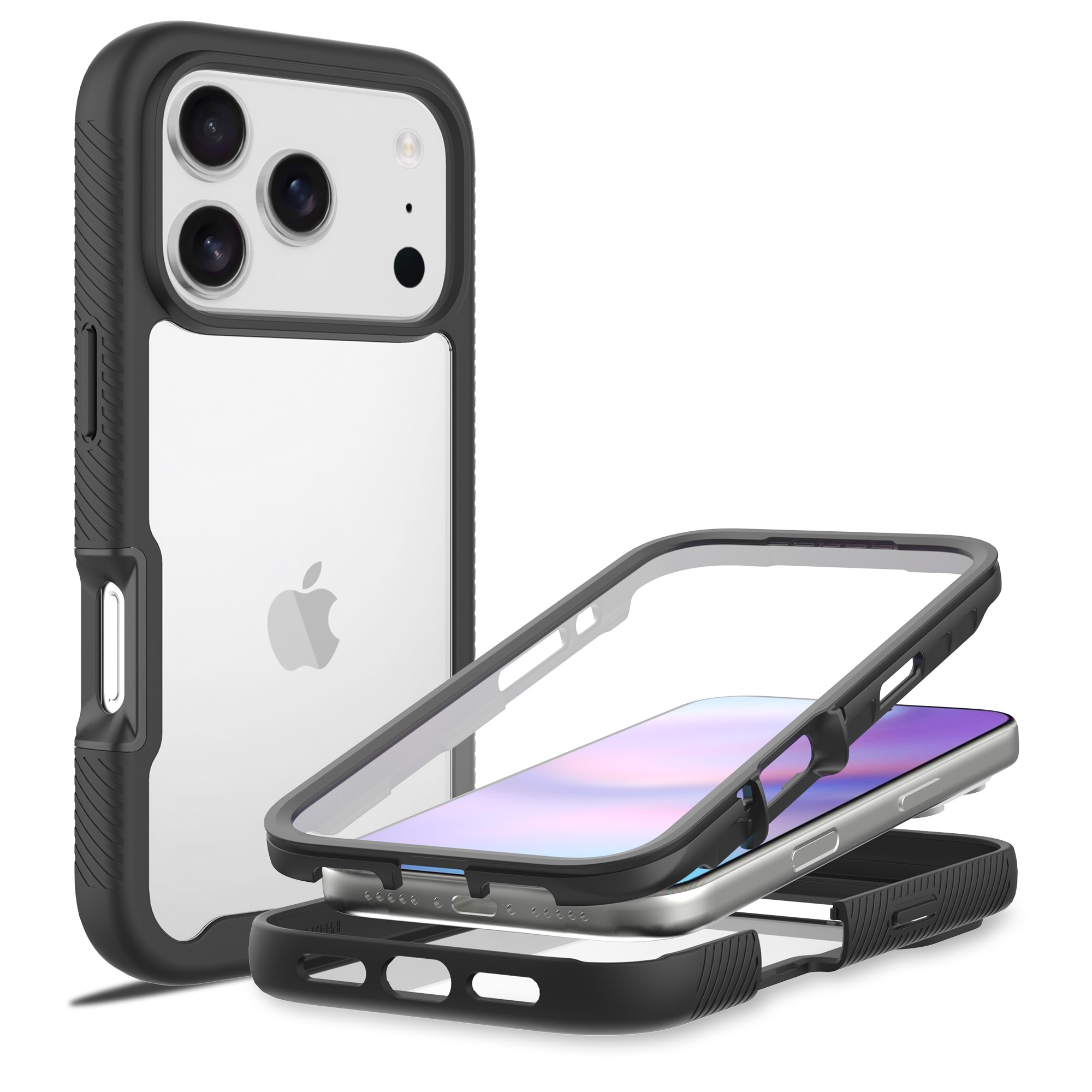 Cover Full Protection iPhone 17 Pro Max Nero/trasparente