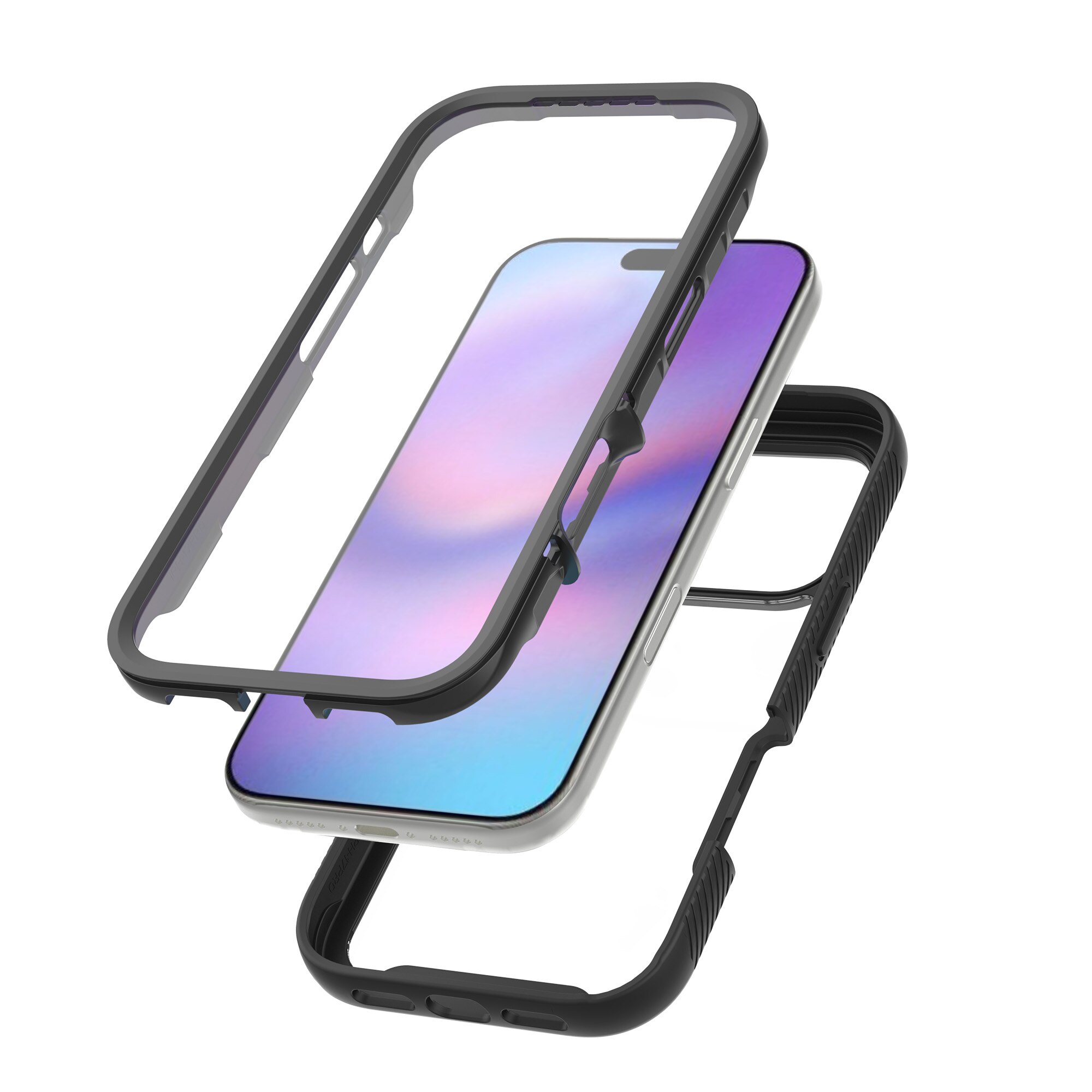 Cover Full Protection iPhone 17 Pro Nero/trasparente