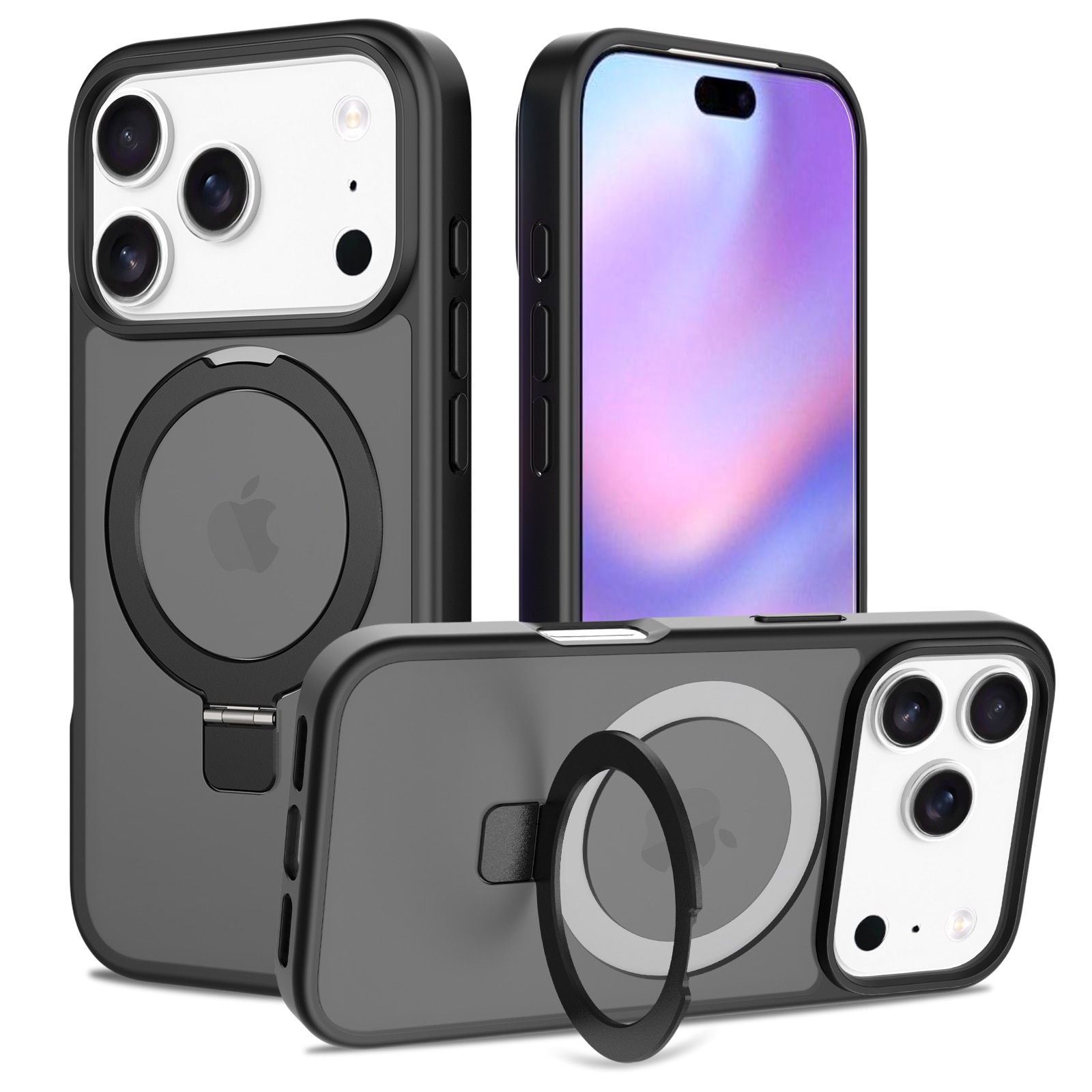 Cover ibride con Magnetic Ring iPhone 17 Pro Max Nero