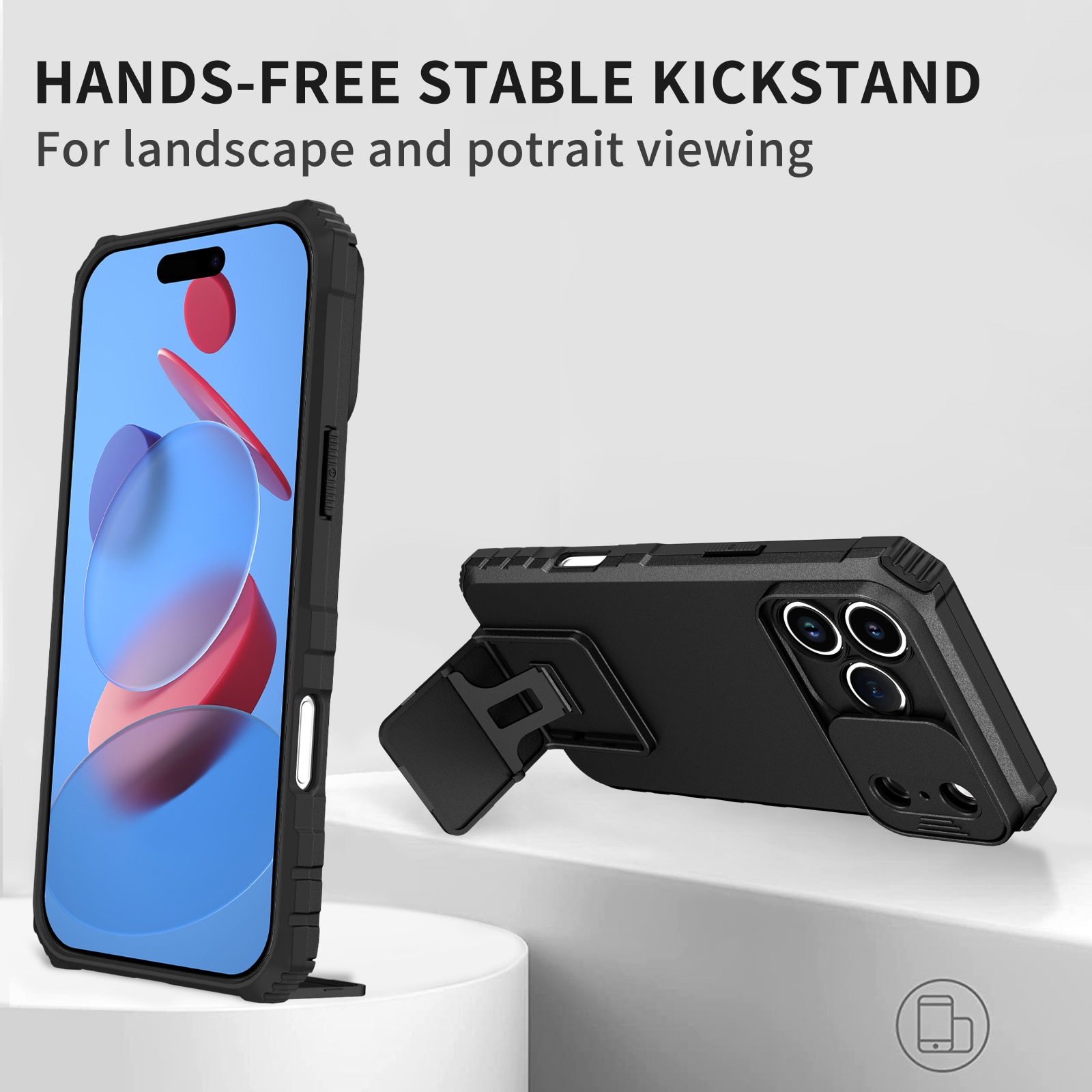 Cover Kickstand con Protezione fotocamera iPhone 17 Pro Nero