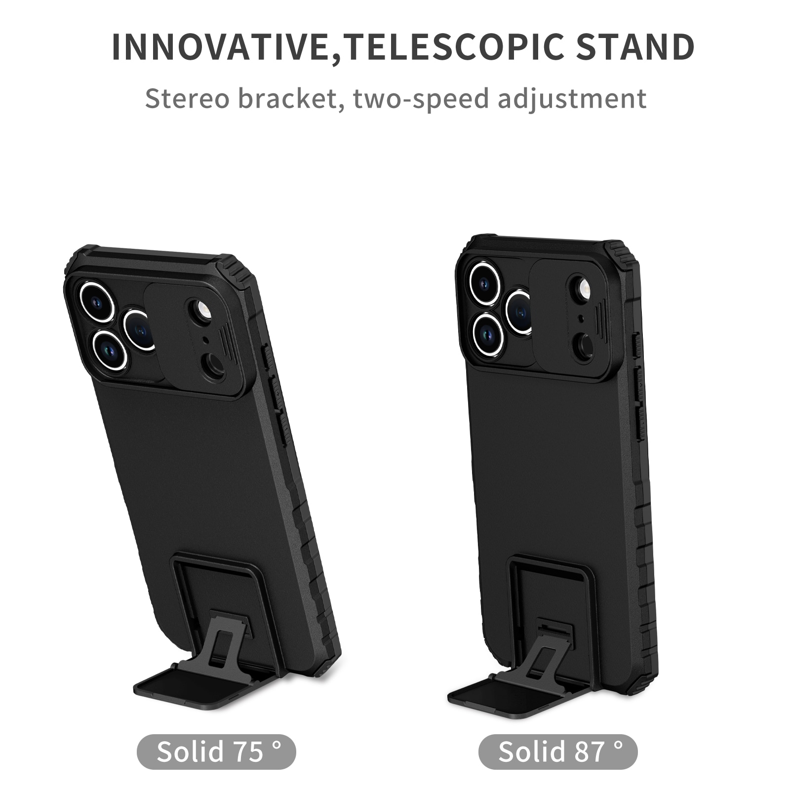 Cover Kickstand con Protezione fotocamera iPhone 17 Pro Nero