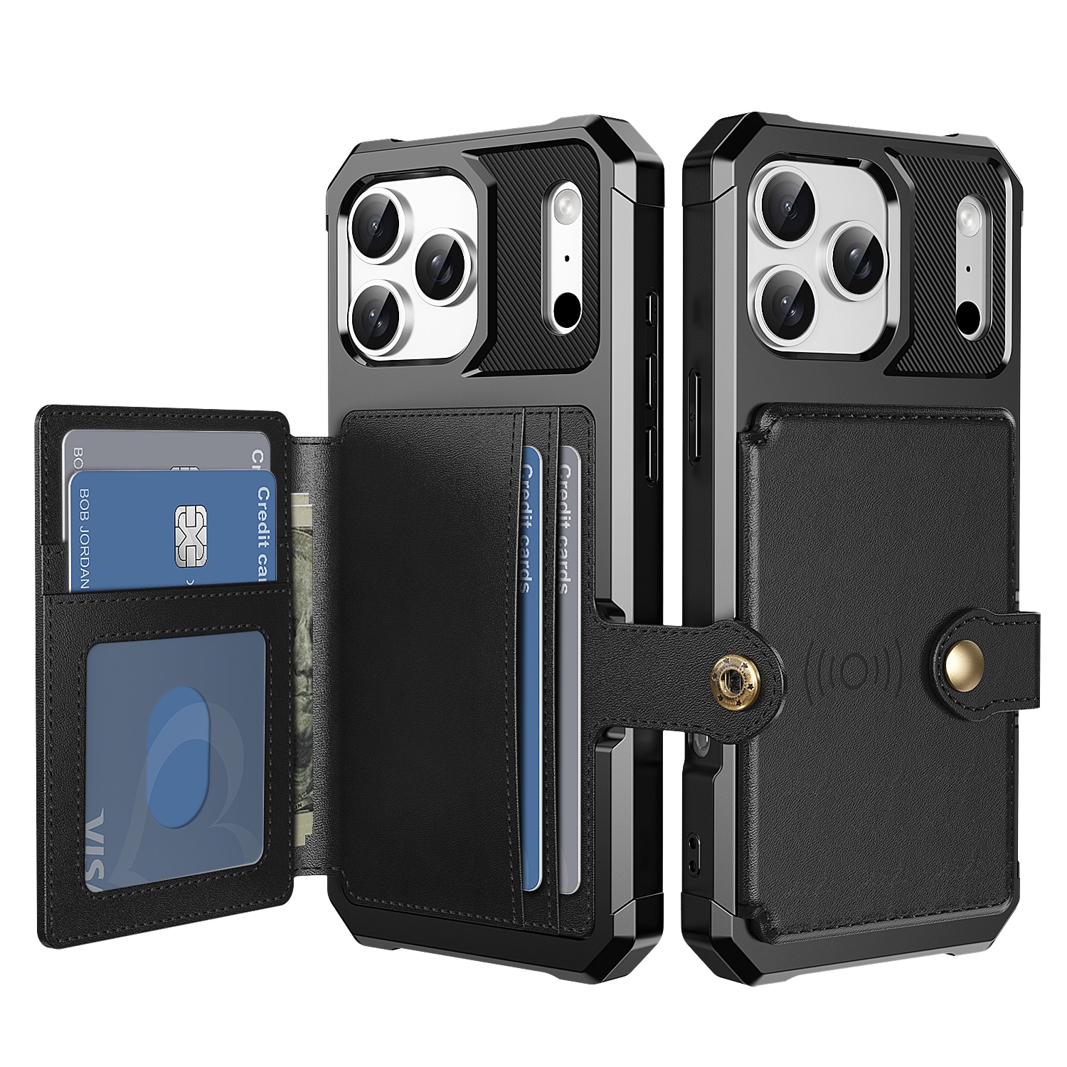 Cover con portacarte Tough Multi-slot iPhone 17 Pro Max Nero