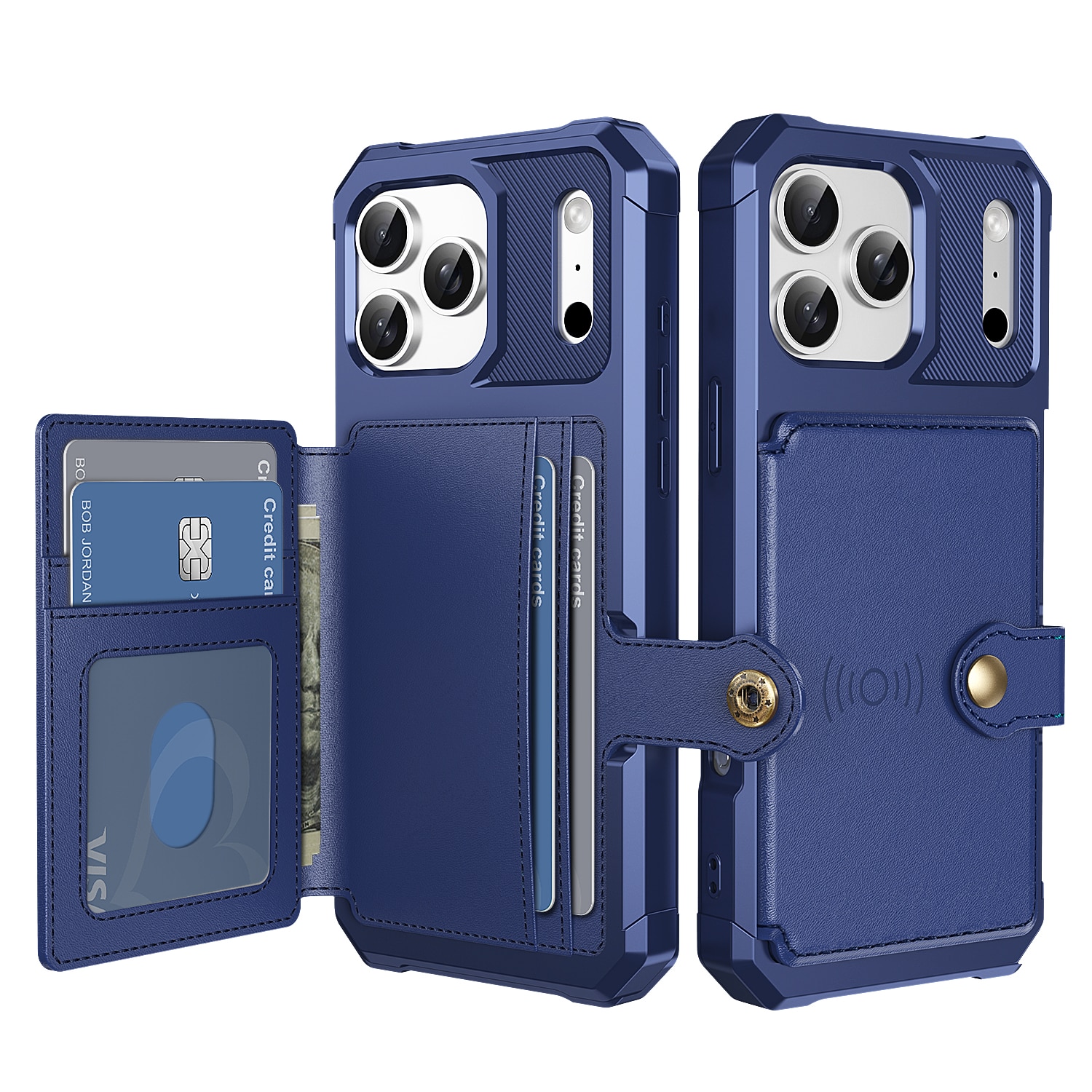 Cover con portacarte Tough Multi-slot iPhone 17 Pro Max Blu
