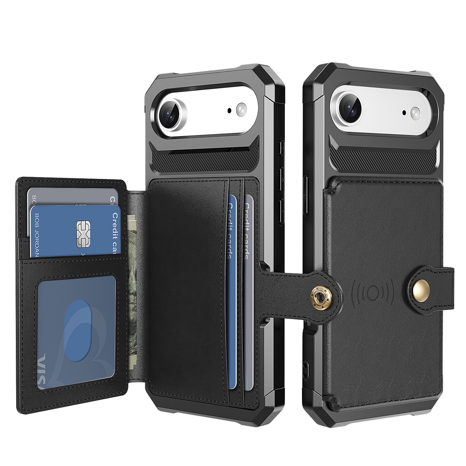 Cover con portacarte Tough Multi-slot iPhone Air Nero