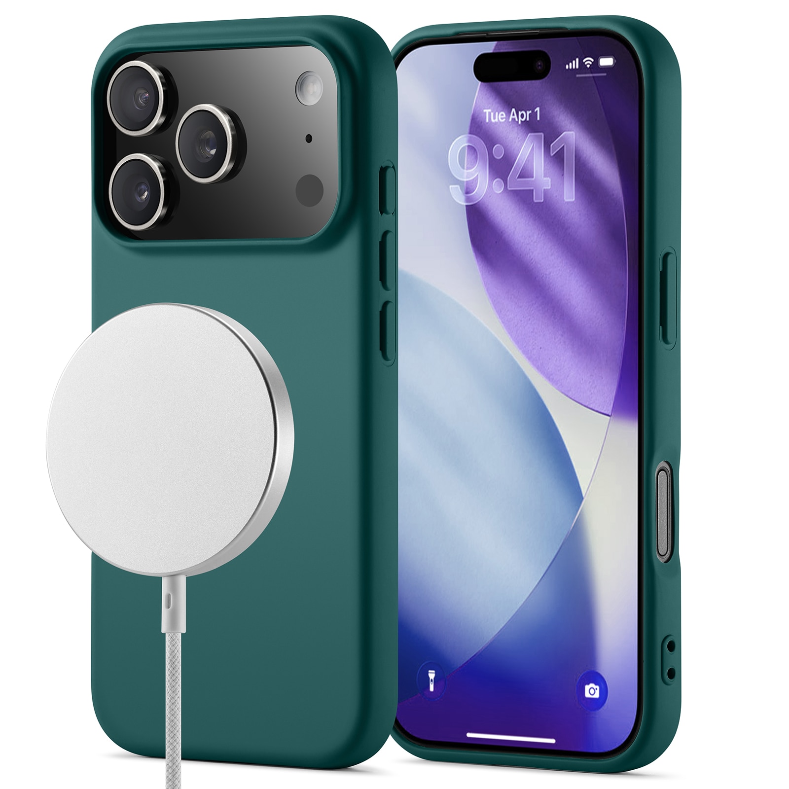 Cover TPU MagSafe iPhone 17 Pro Verde scuro