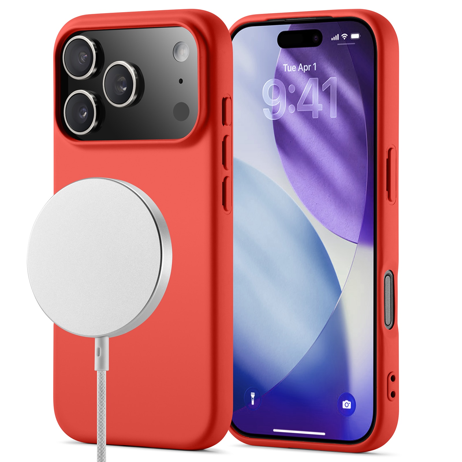 Cover TPU MagSafe iPhone 17 Pro Rosso