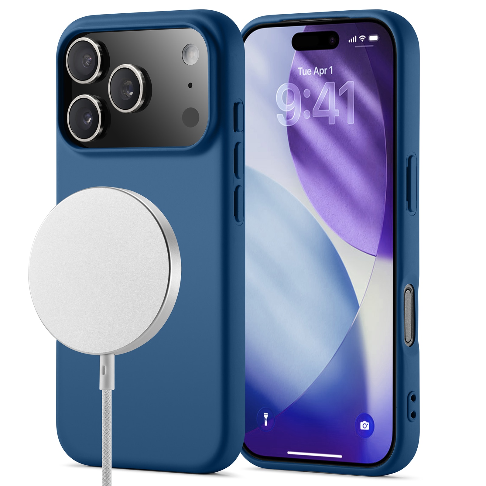 Cover TPU MagSafe iPhone 17 Pro Blu scuro