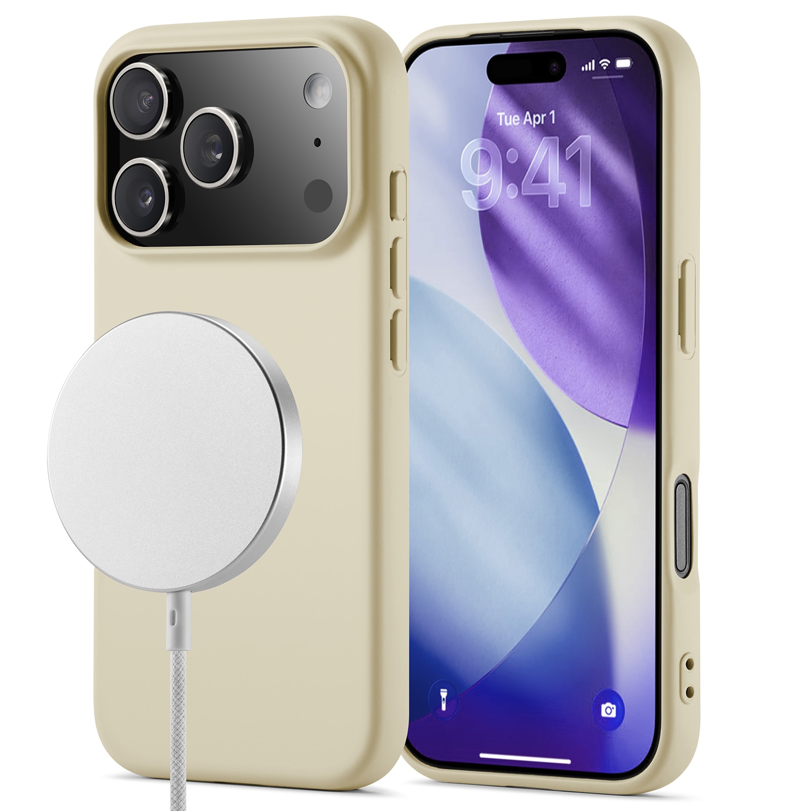 Cover TPU MagSafe iPhone 17 Pro Max Beige