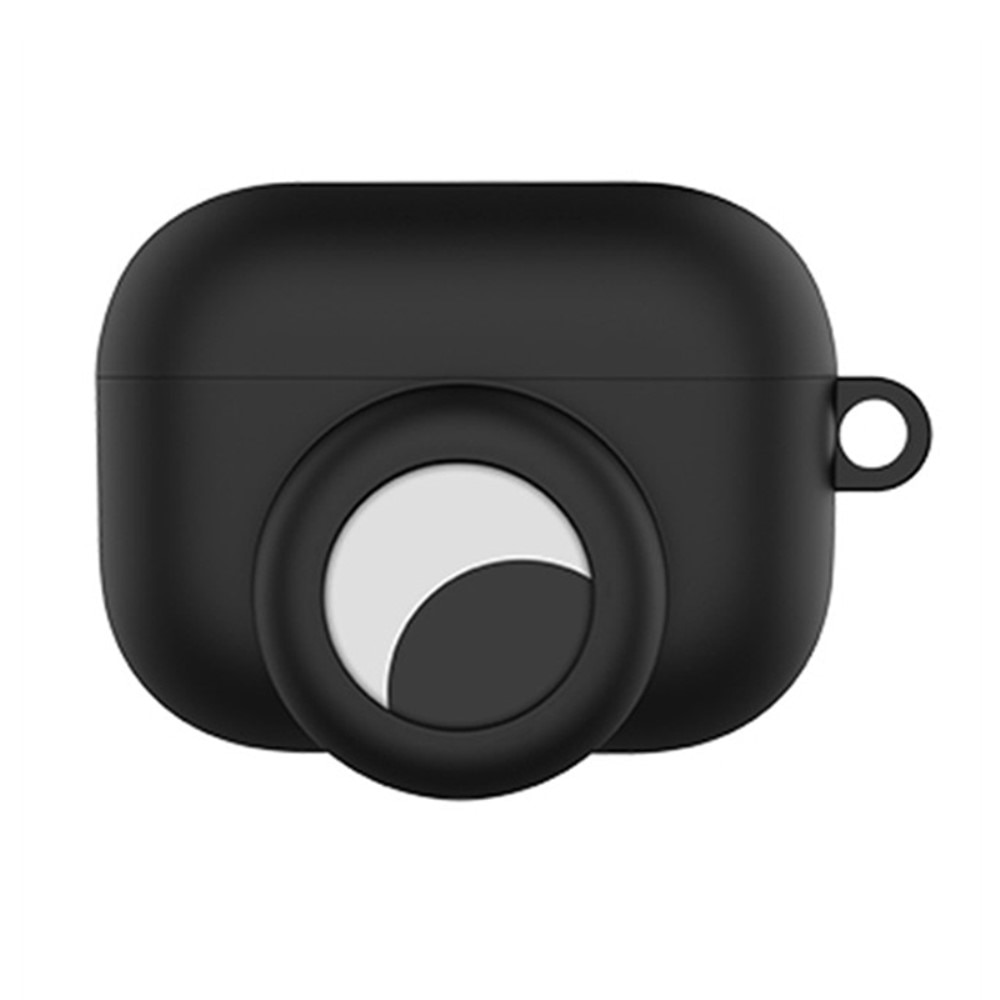 Custodia in silicone con supporto AirTag AirPods Pro Nero