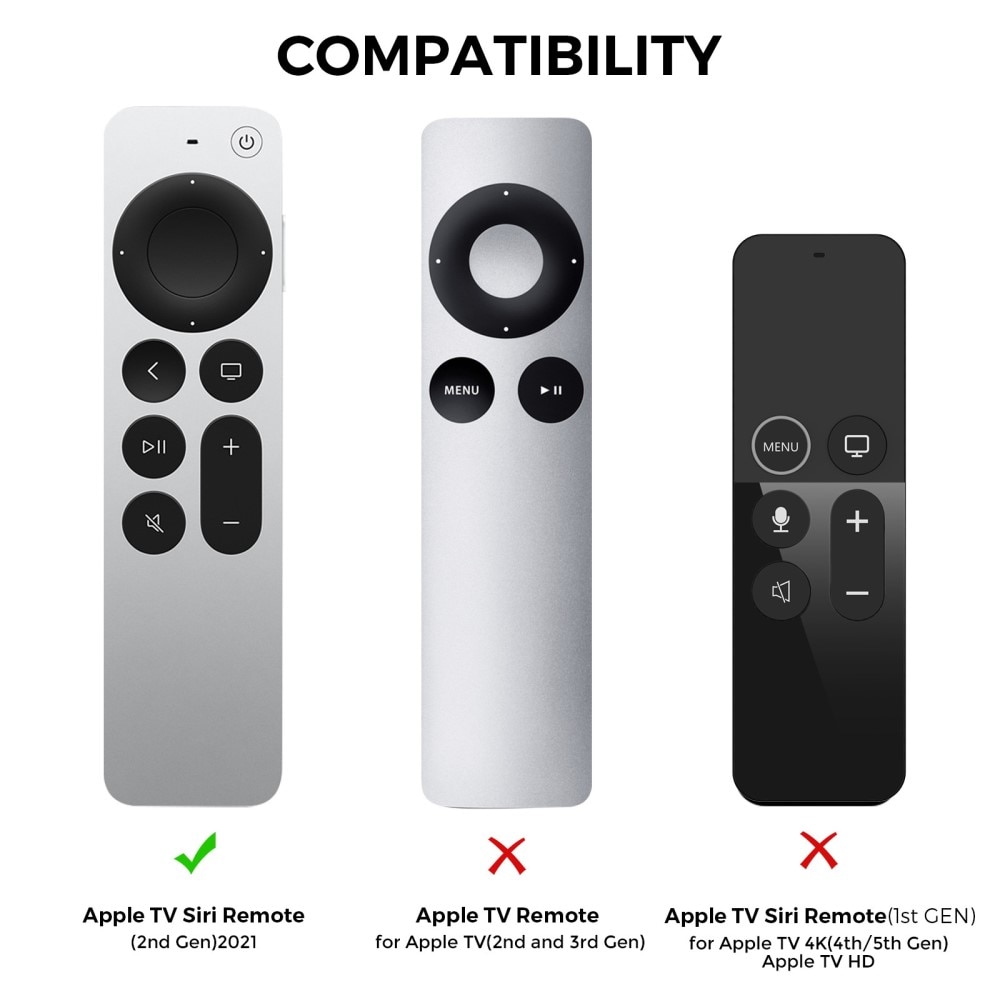 Cover in silicone Apple TV Siri Remote 2nd Gen Nero