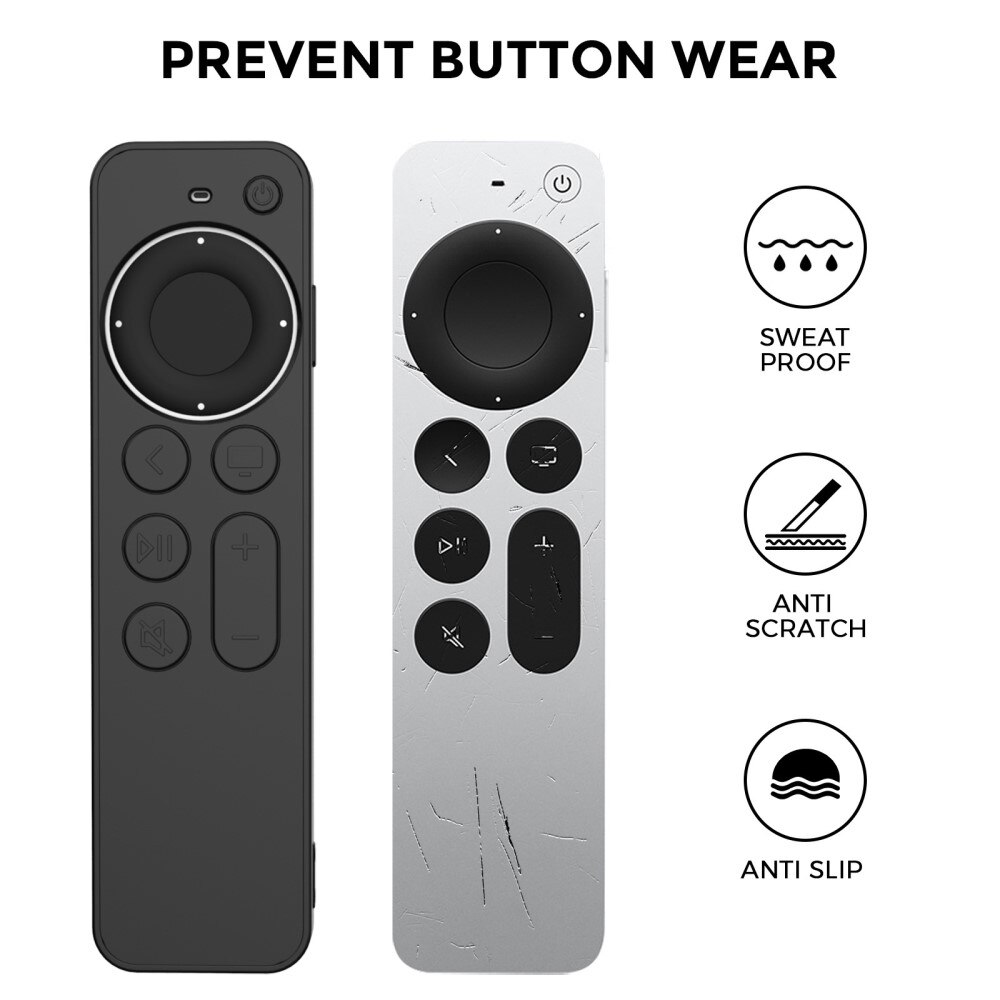 Cover in silicone Apple TV Siri Remote 2nd Gen Nero