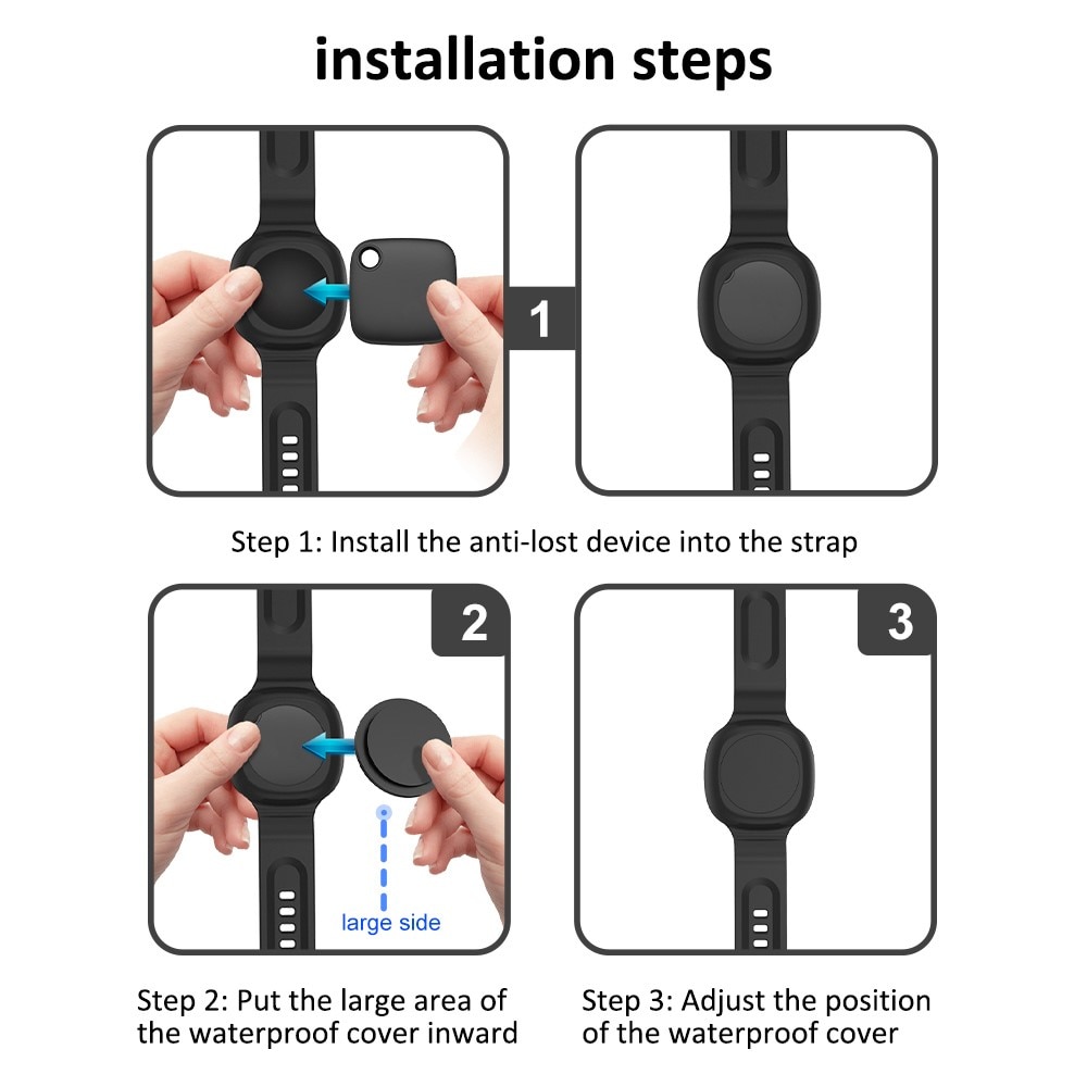 Cinturino in silicone impermeabile Samsung Galaxy SmartTag nero