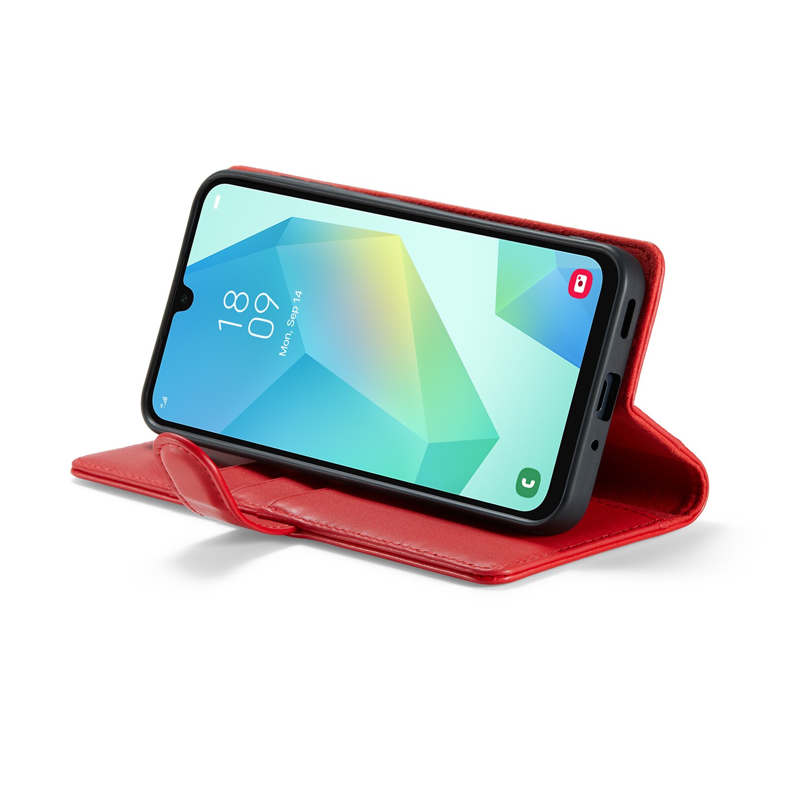 Custodia a portafoglio in vera pelle Samsung Galaxy A16, Rosso