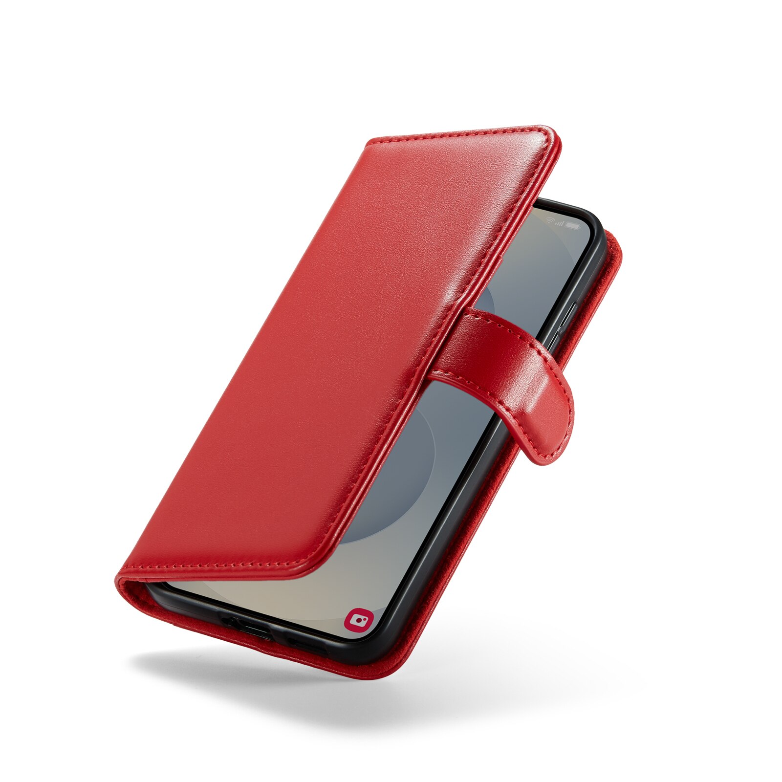 Custodia a portafoglio in vera pelle Samsung Galaxy S25 FE, Rosso