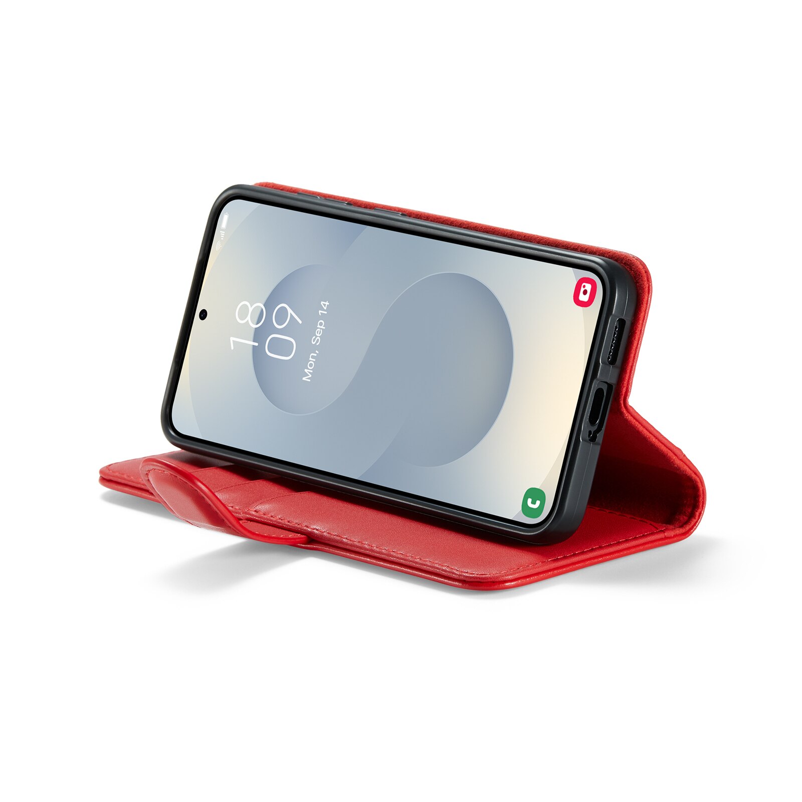 Custodia a portafoglio in vera pelle Samsung Galaxy S25 FE, Rosso