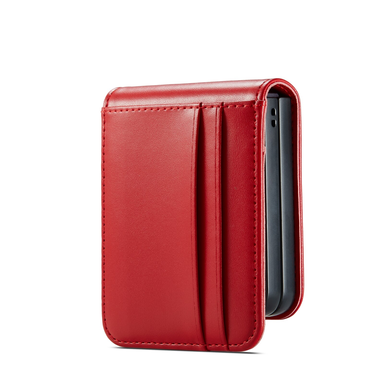 Custodia a portafoglio in vera pelle Samsung Galaxy Z Flip 7, Rosso