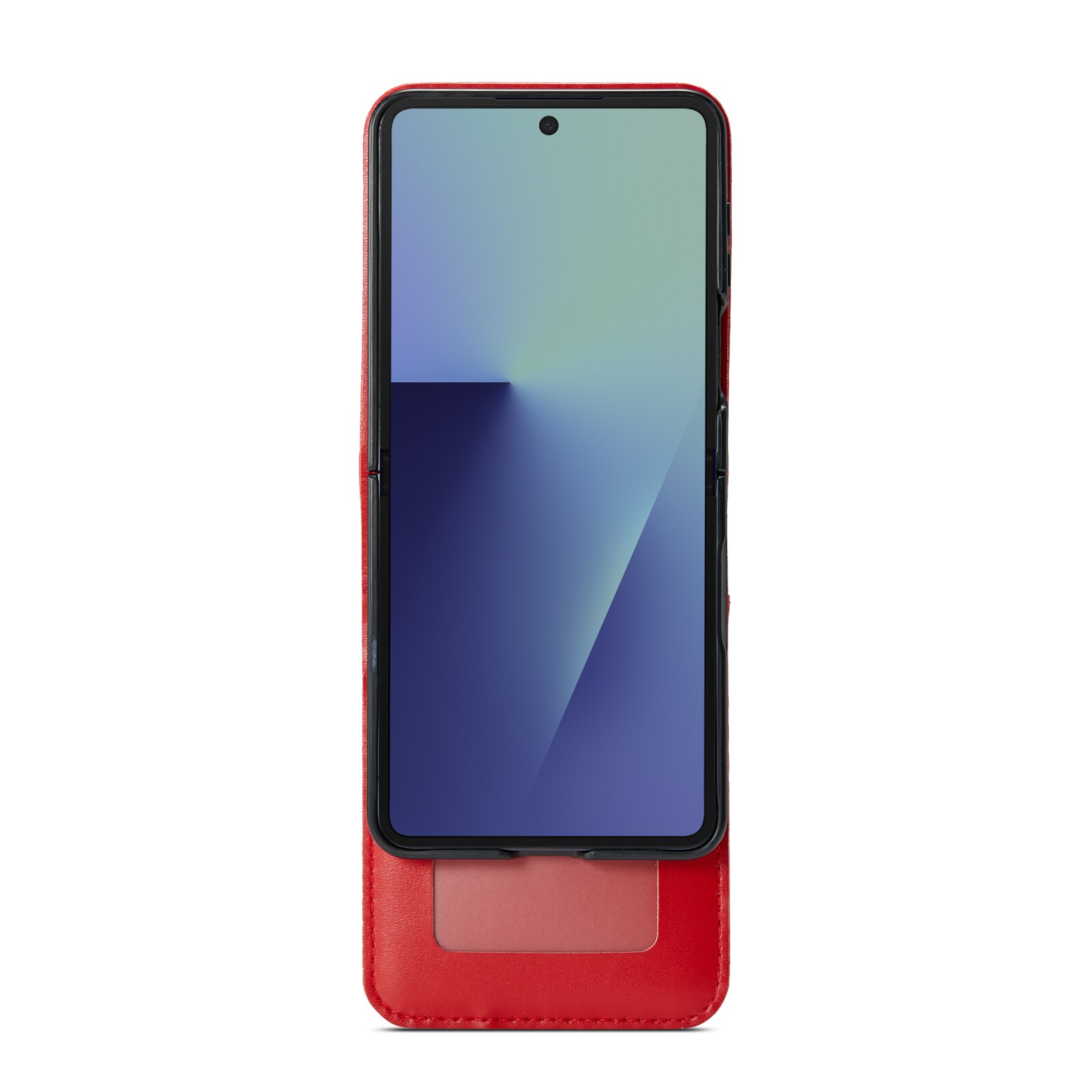 Custodia a portafoglio in vera pelle Samsung Galaxy Z Flip 7, Rosso