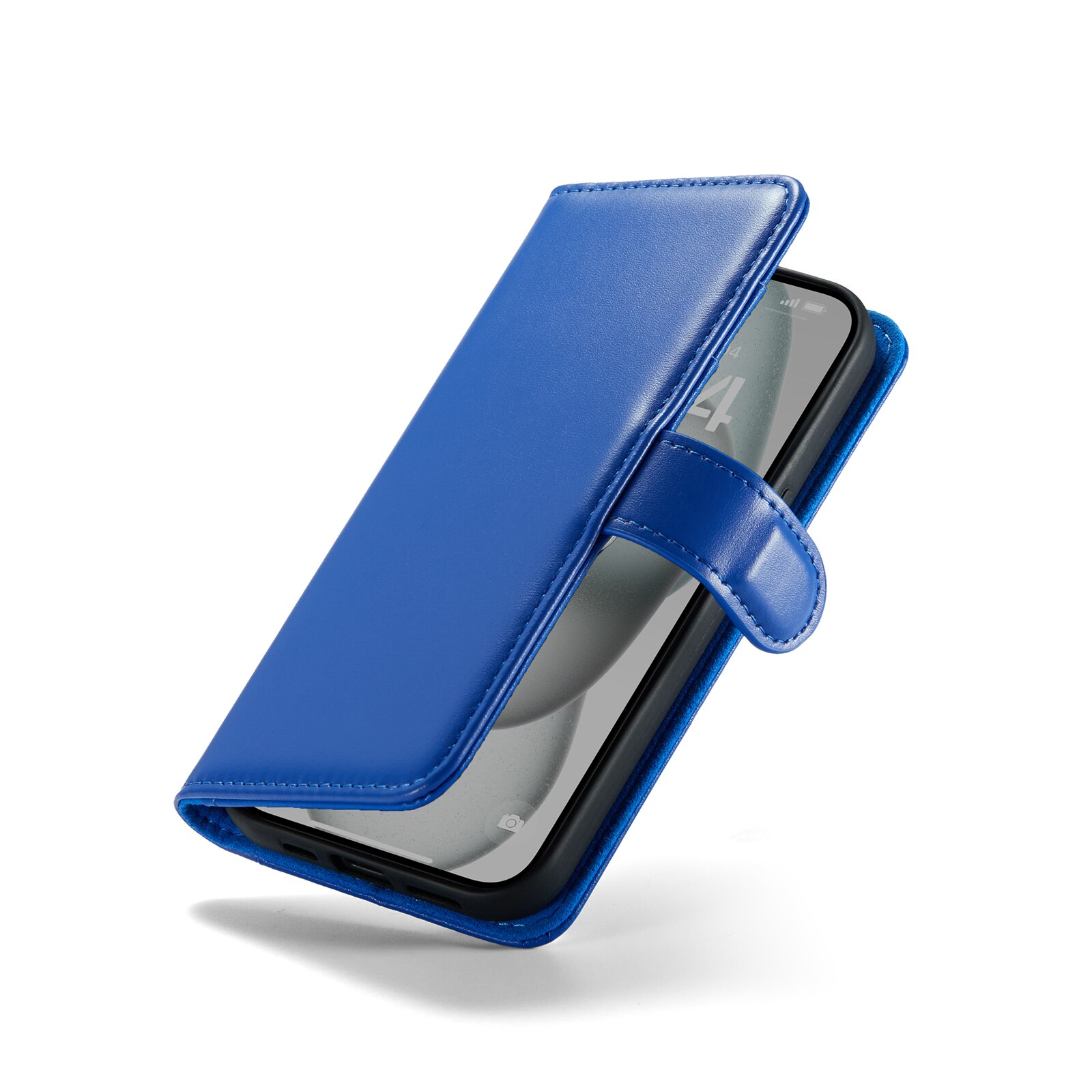 Custodia a portafoglio in vera pelle iPhone 13, Blu