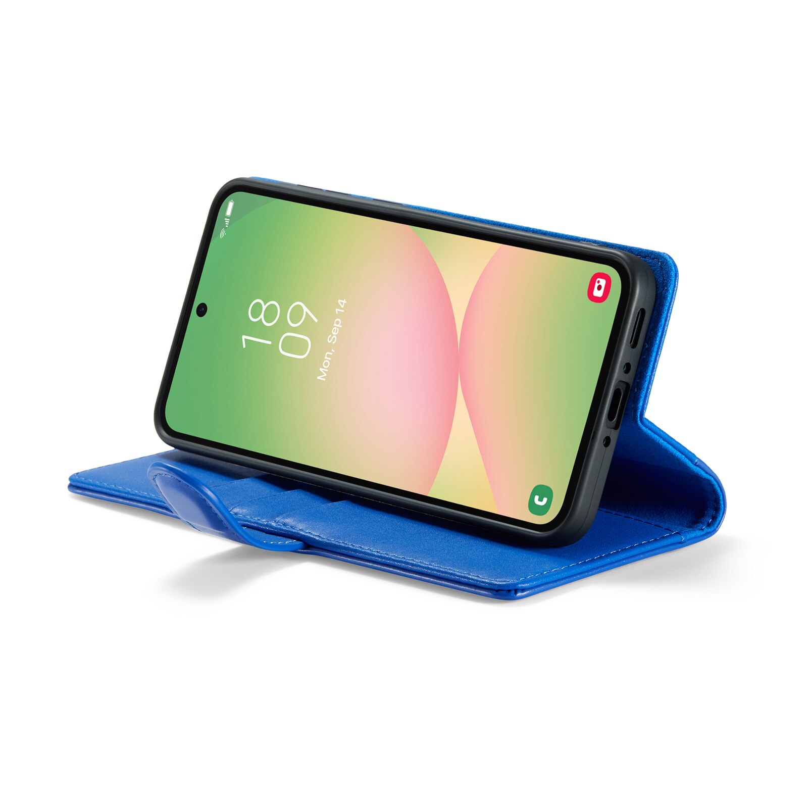 Custodia a portafoglio in vera pelle Samsung Galaxy A56, Blu