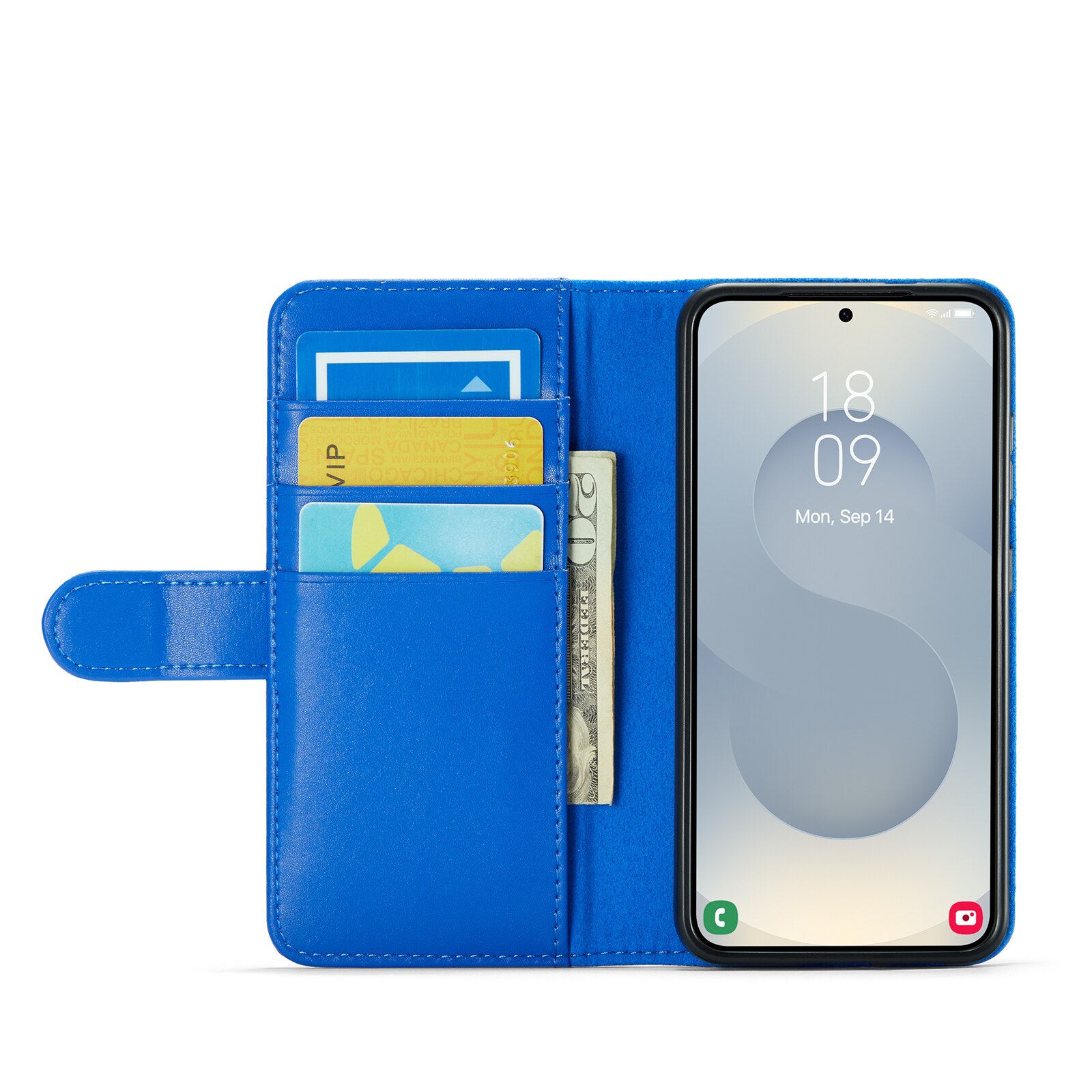 Custodia a portafoglio in vera pelle Samsung Galaxy A17, Blu