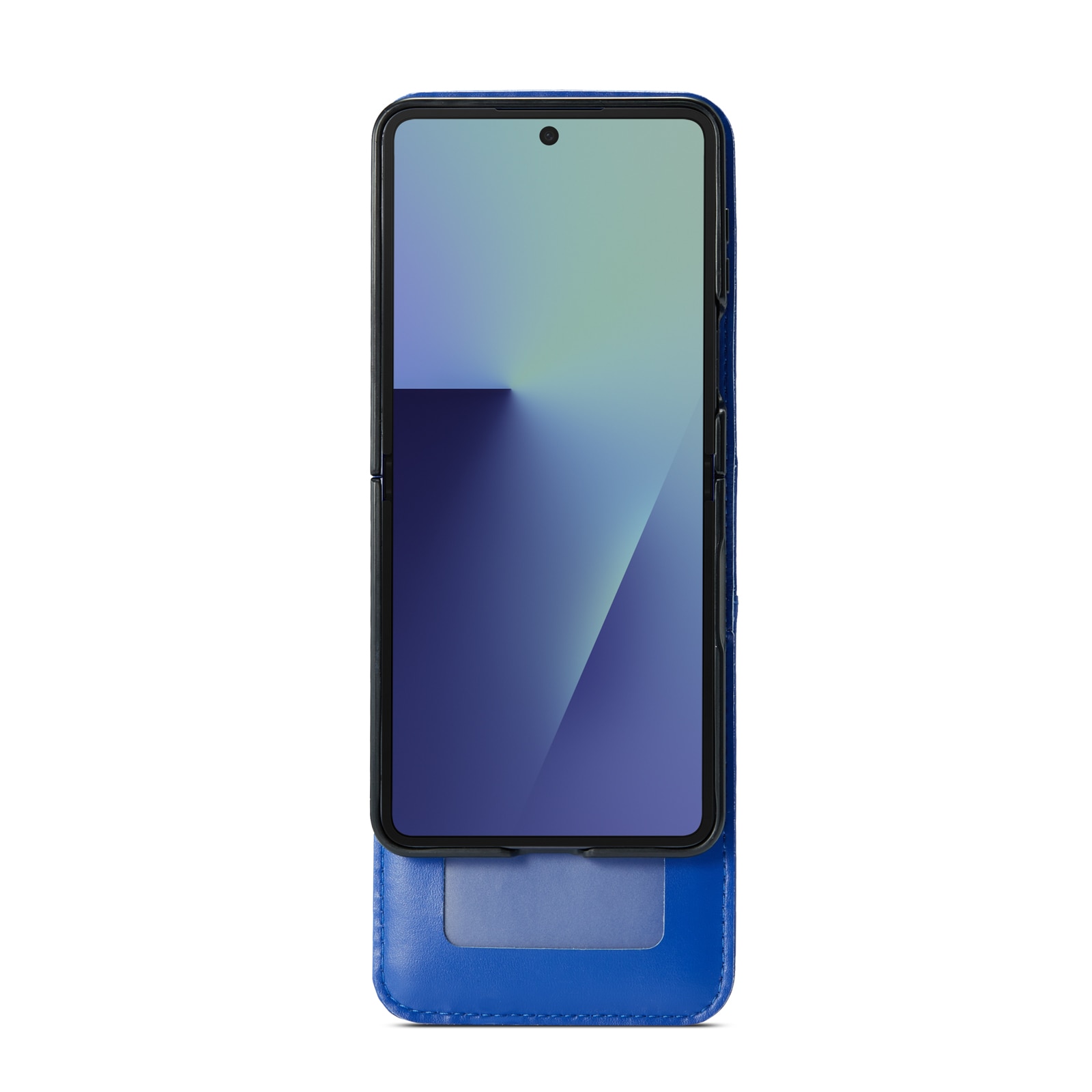 Custodia a portafoglio in vera pelle Samsung Galaxy Z Flip 7, Blu