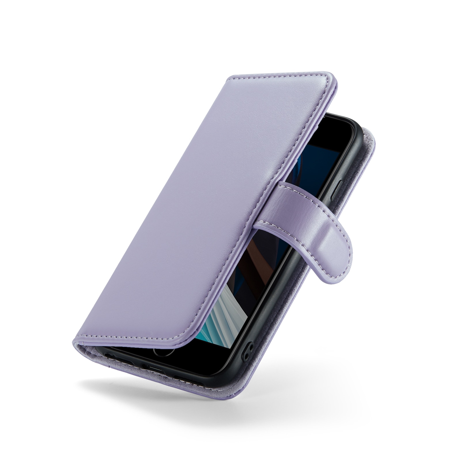 Custodia a portafoglio in vera pelle iPhone SE 2022, Viola