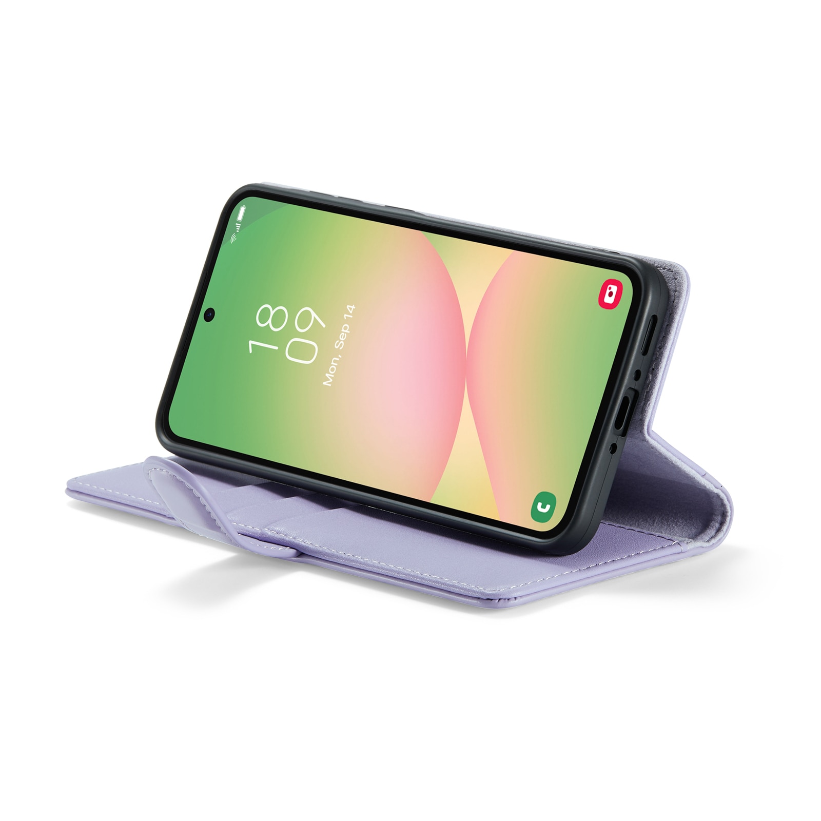 Custodia a portafoglio in vera pelle Samsung Galaxy A56, Viola