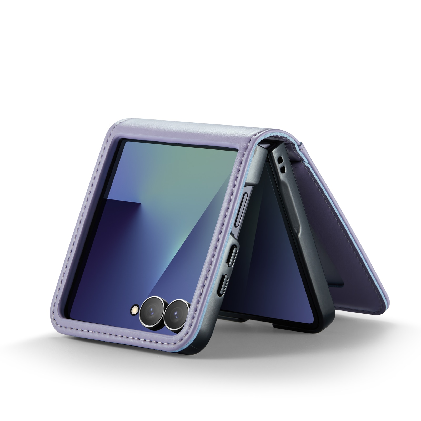 Custodia a portafoglio in vera pelle Samsung Galaxy Z Flip 7, Viola