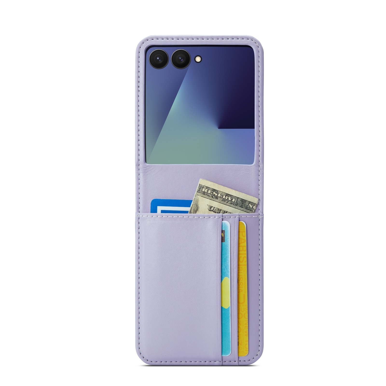 Custodia a portafoglio in vera pelle Samsung Galaxy Z Flip 7, Viola