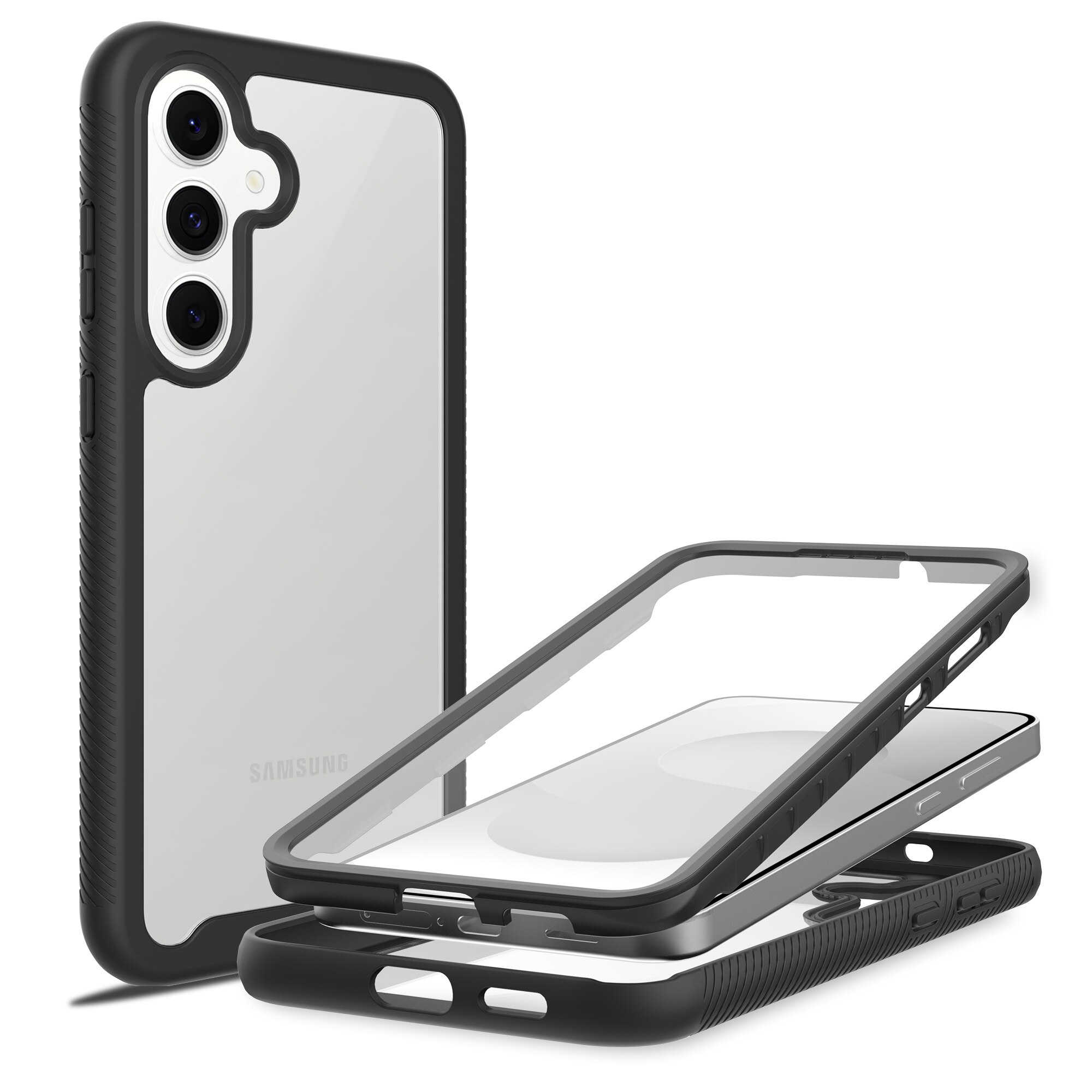 Cover Full Protection Samsung Galaxy S25 FE Nero/trasparente