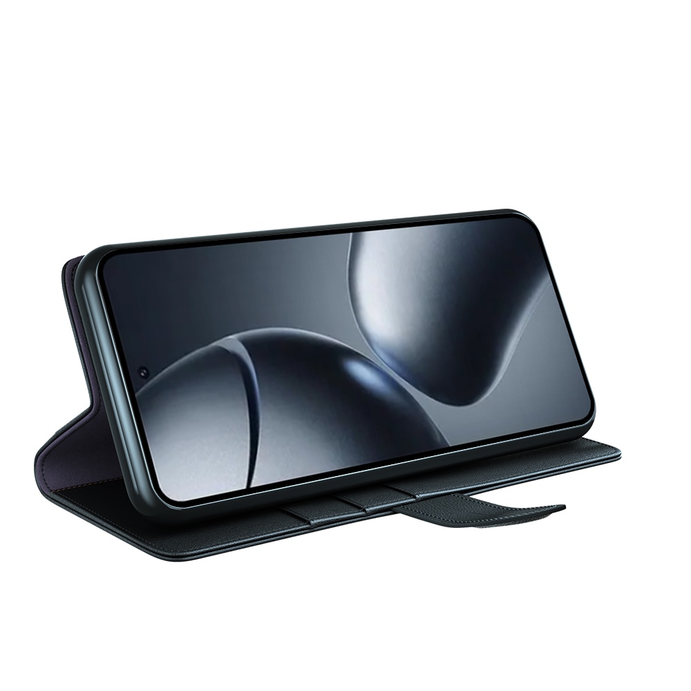 Custodia a portafoglio in vera pelle Xiaomi 15T, Nero