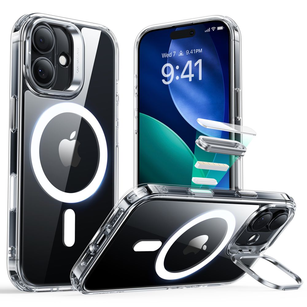 Classic Kickstand Halolock MagSafe iPhone 17 Trasparente