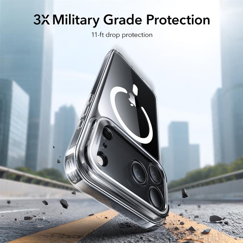 Classic Kickstand Halolock MagSafe iPhone 17 Pro Max Trasparente